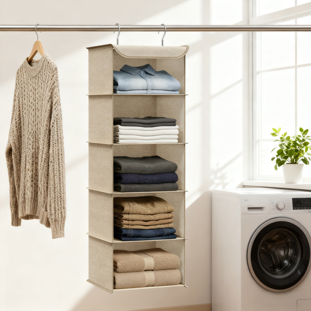 Hanging Storage Organiser - 30L - Non-Woven Fabric - 6 Shelves