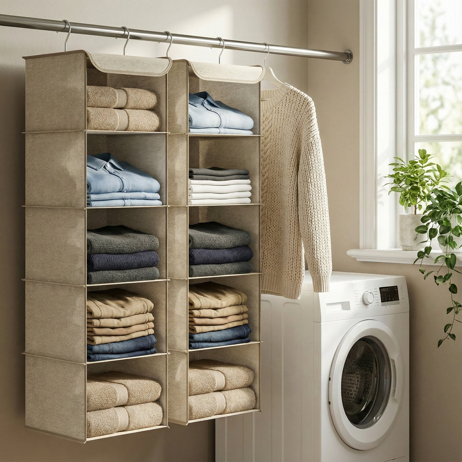 Hanging Storage Organisers - 30L - Non-Woven Fabric - 6 Shelves