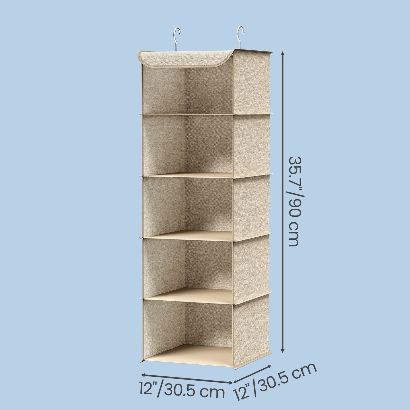 Hanging Storage Organisers - 30L - Non-Woven Fabric - 6 Shelves