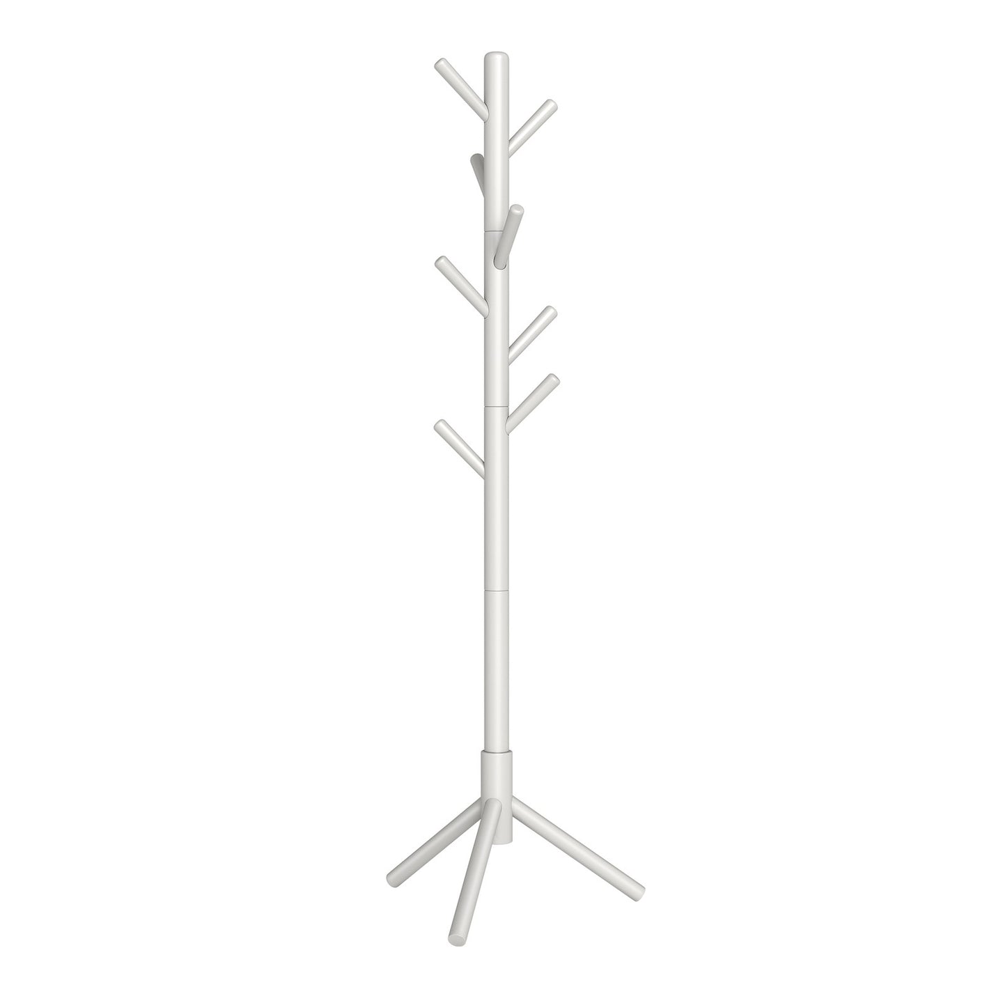 Wooden Hall Tree - Solid Wood - Beige - with 8 Hooks