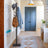 Coat Rack - Solid Wood - Natural Beige - Free Standing with 8 Hooks and Adjustable Height Options