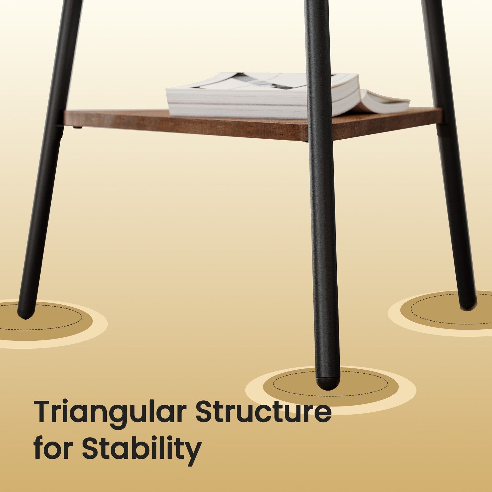 Freestanding Coat Rack - Wood - Greige and Black