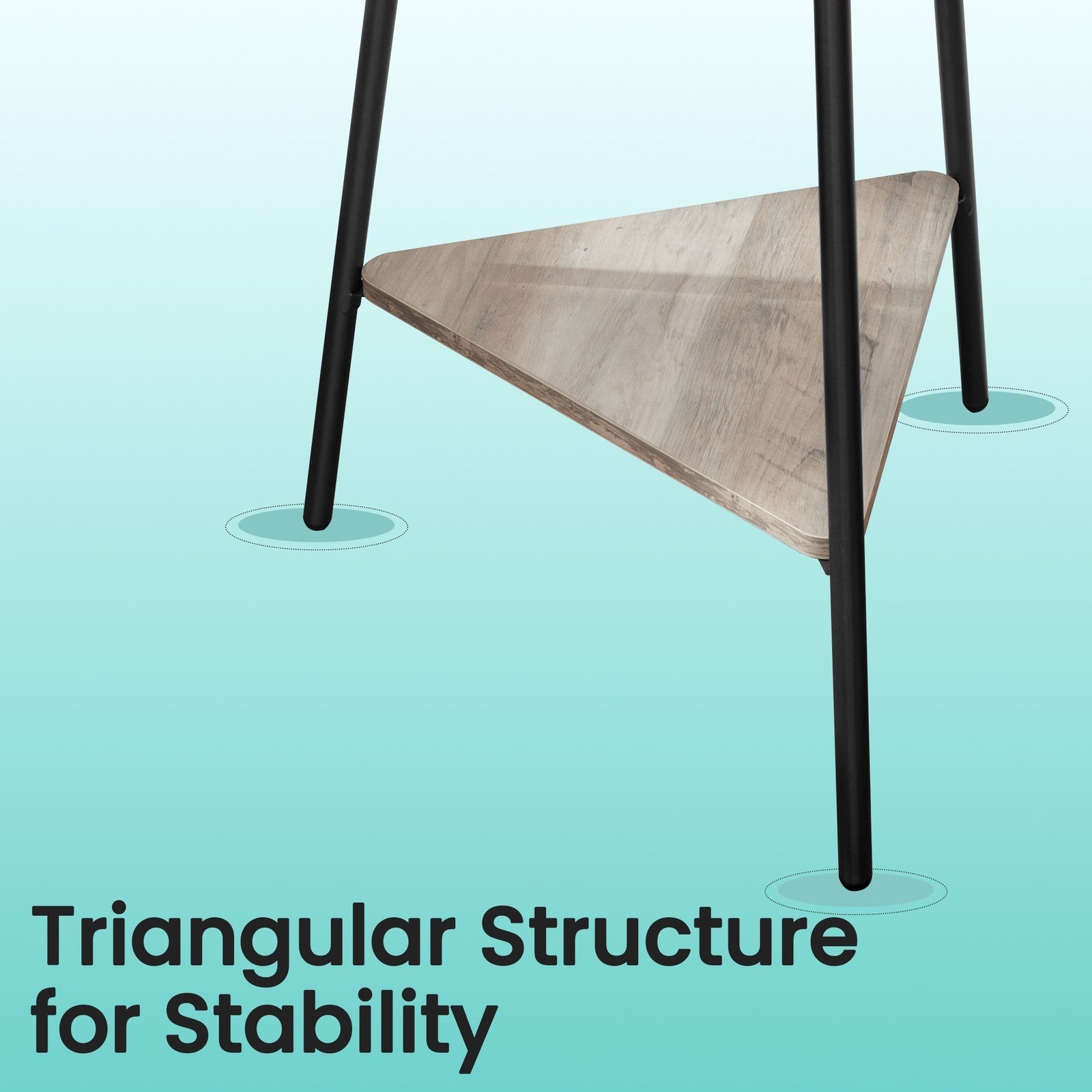 Freestanding Coat Rack - Wood - Greige and Black