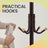 Coat Stand - 12 Hooks, 4 Legs - Metal - Black