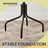 Coat Stand - 12 Hooks, 4 Legs - Metal - Black