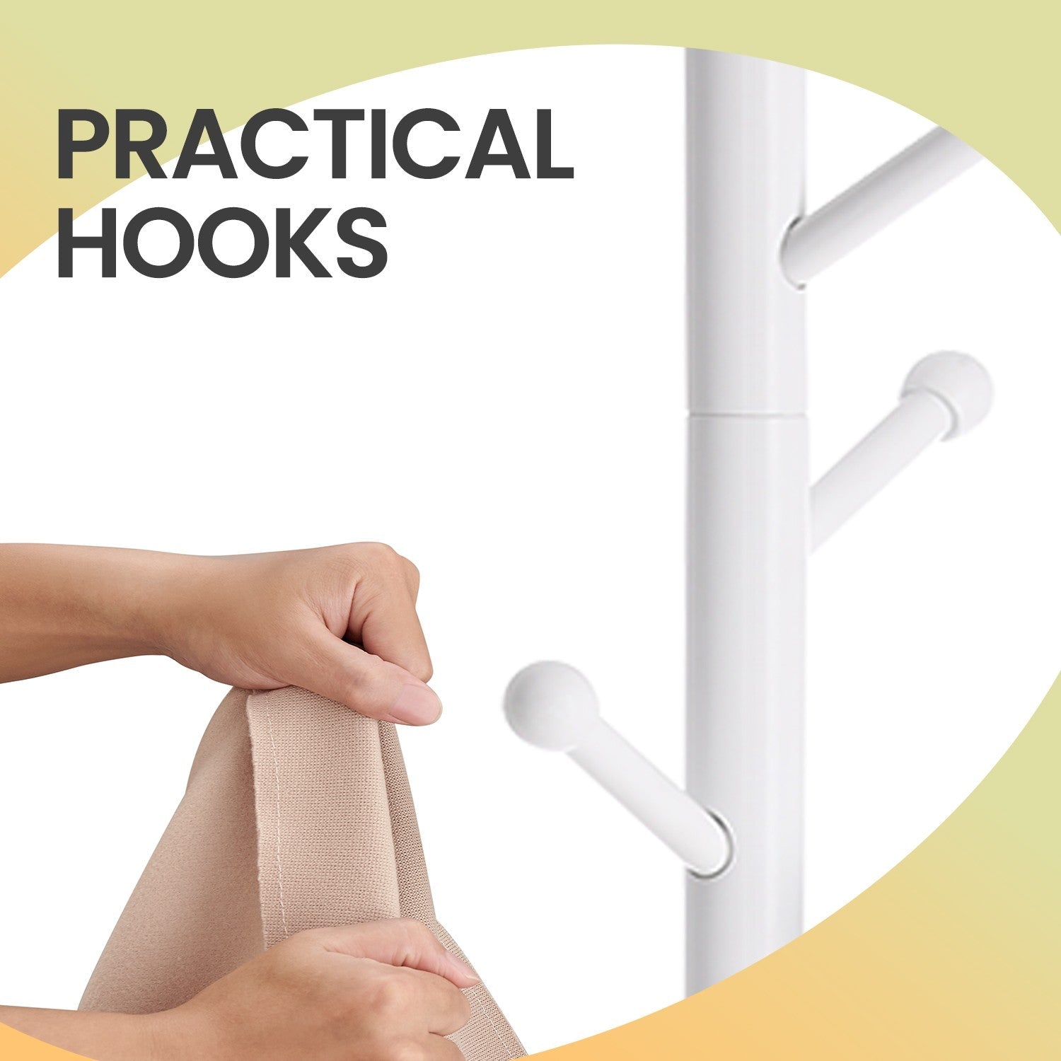 Solid Wood Coat Rack - White - Free Standing