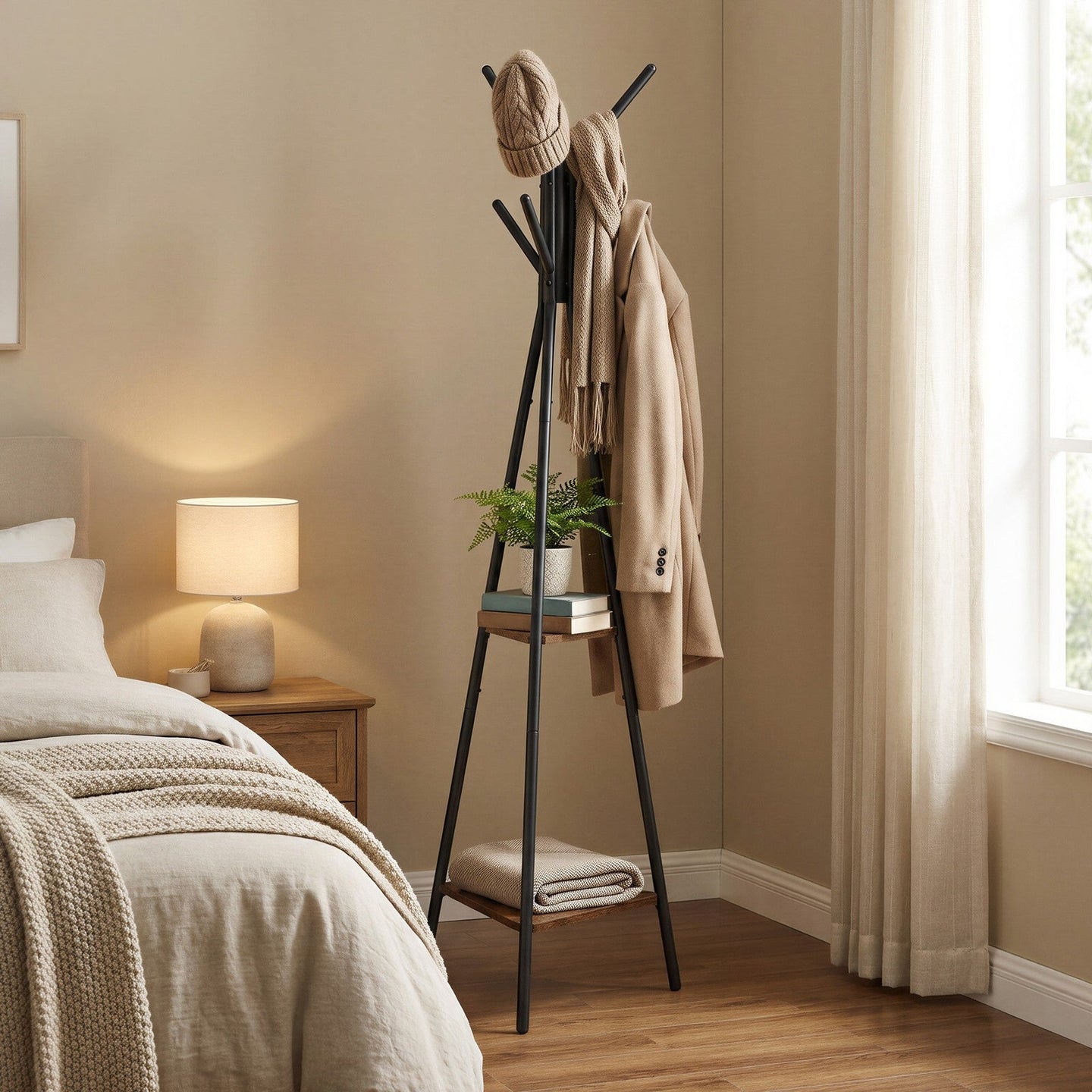 Industrial Coat Rack - 70.5" - Metal - 6 Hooks