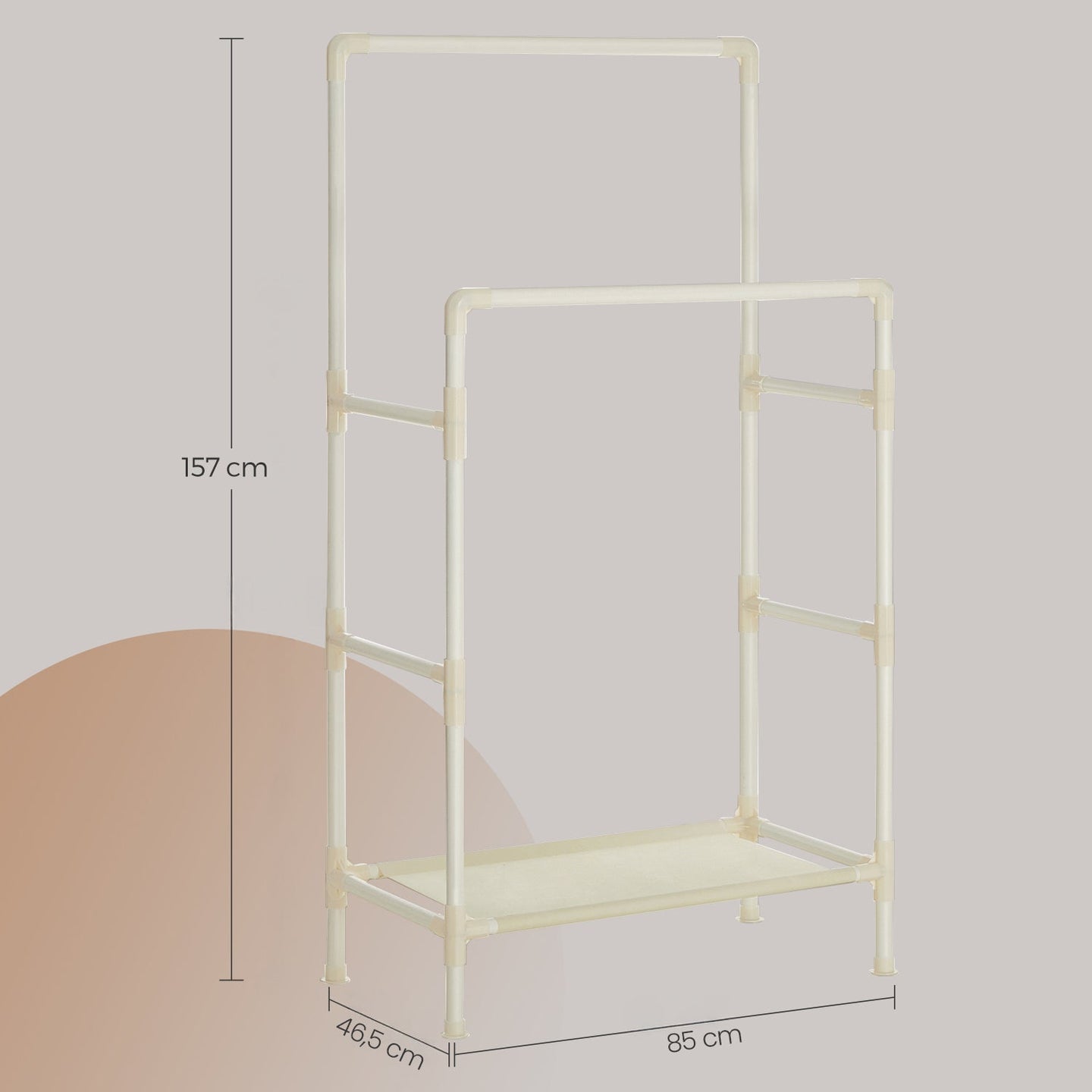Clothes Rack - 55 kg - Metal - 2 Hanging Rails