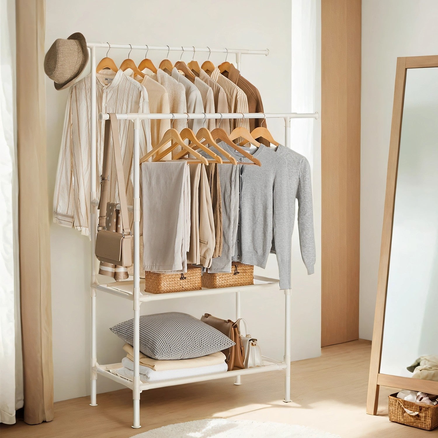 Clothes Rack - 55 kg - Metal - 2 Hanging Rails