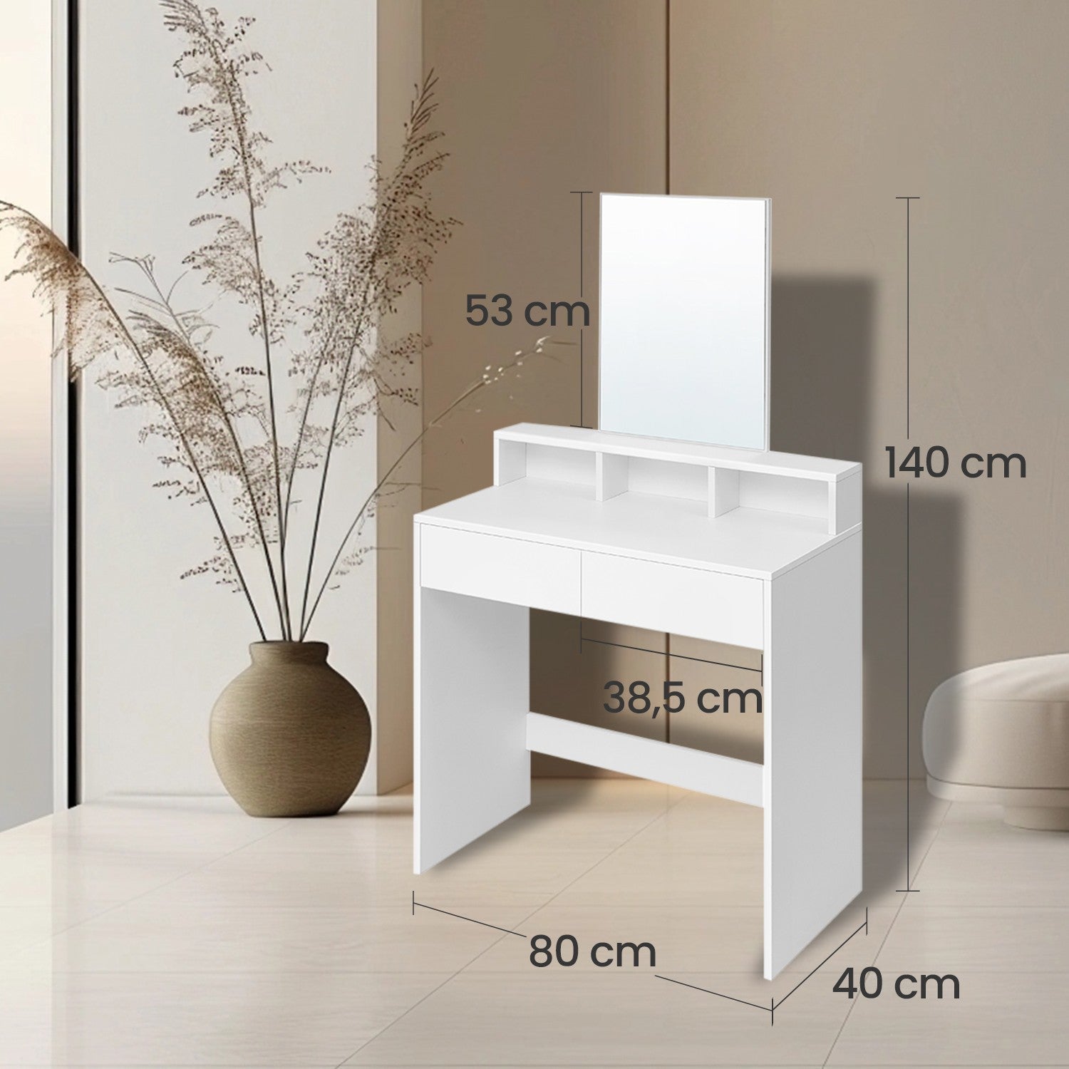 Dressing Table - Wood - Cloud White