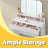 Makeup Vanity Desk - Wood - White - Tri-Fold Mirror
