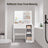 Vanity Table - Wood - Cloud White - with Mirror