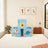 Set of 3 Toy Organizer Storage Boxes - Fabric - Blue, Green, Pink - Foldable with Handles