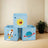 Set of 3 Toy Organizer Storage Boxes - Fabric - Blue, Green, Pink - Foldable with Handles