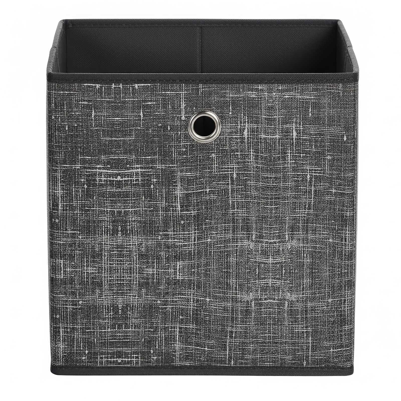 Cube Organisers - Thick Cardboard and Fabric - Black - with Handles