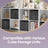 Cube Organisers - Thick Cardboard and Fabric - Black - with Handles