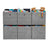 Set of 6 Foldable Cube Organizers - Cardboard and Fabric - Heathered Grey