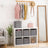Set of 6 Foldable Cube Organizers - Cardboard and Fabric - Heathered Grey