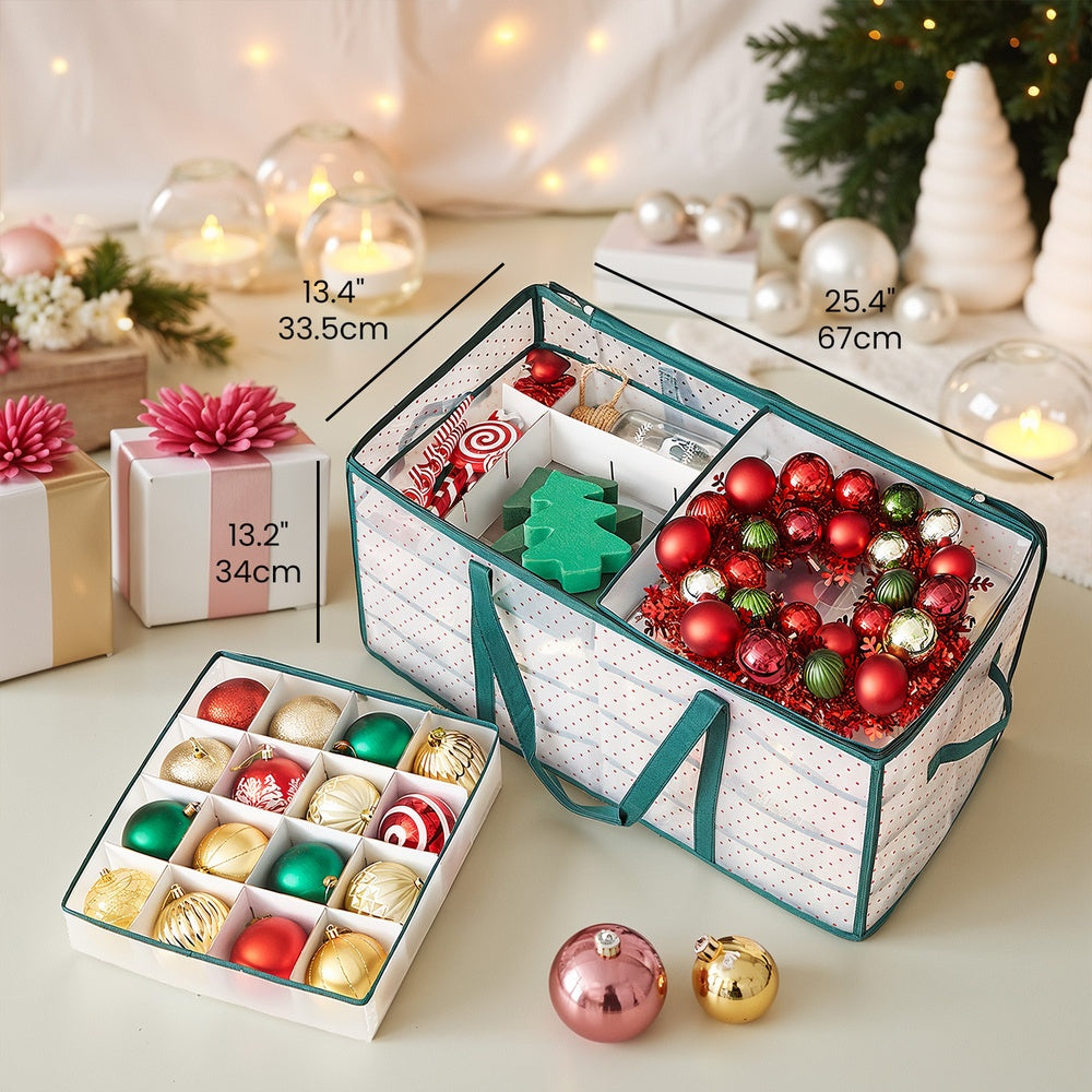 Christmas Ornament Storage Box - Plastic - Semi-transparent