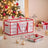 Christmas Ornament Storage Box - Fabric - Cherry Red - 128 Slots with Modular Dividers
