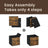Set of 6 Foldable Storage Boxes - Non-Woven - Rustic Brown and Black - 30 x 30 x 30 cm