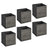 Storage Cubes - Oxford - Rustic Brown and Black - Foldable Set of 6 with Handle