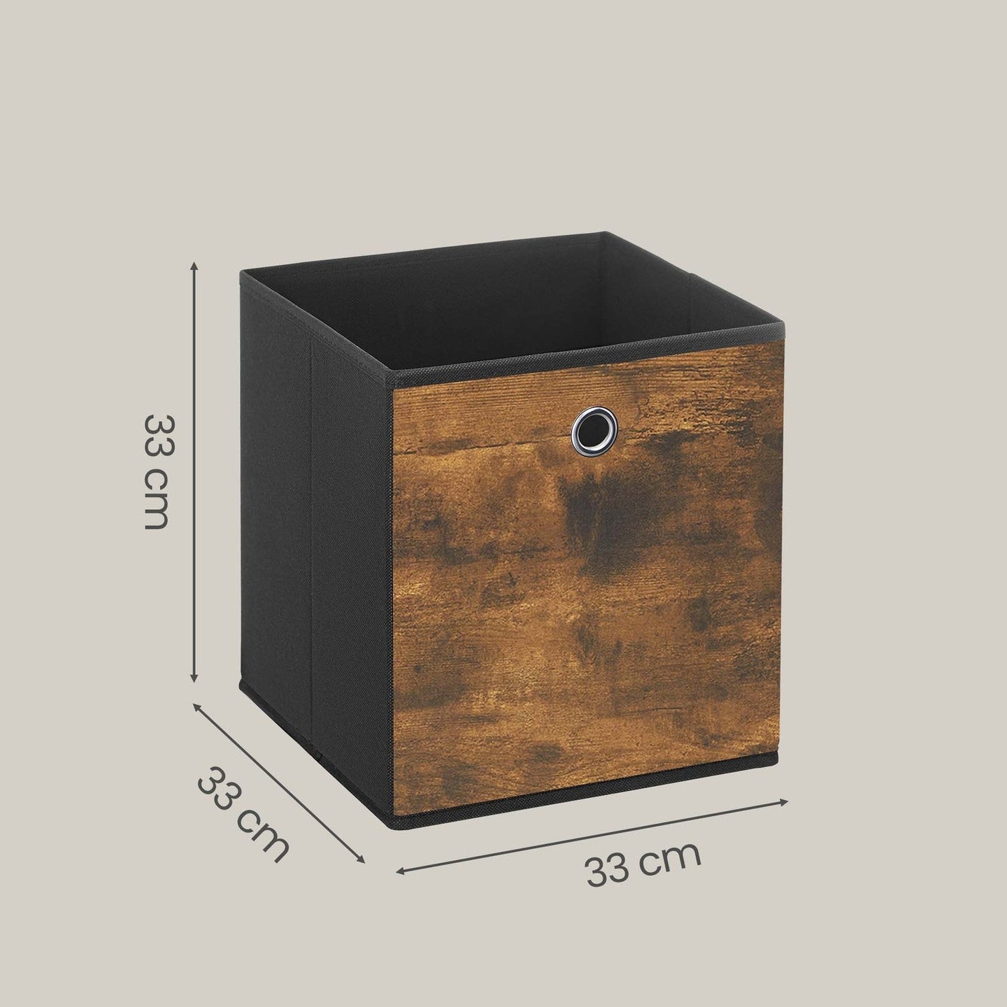 Storage Boxes - Non-Woven Fabric - Grey - Foldable Set of 6 with Handle