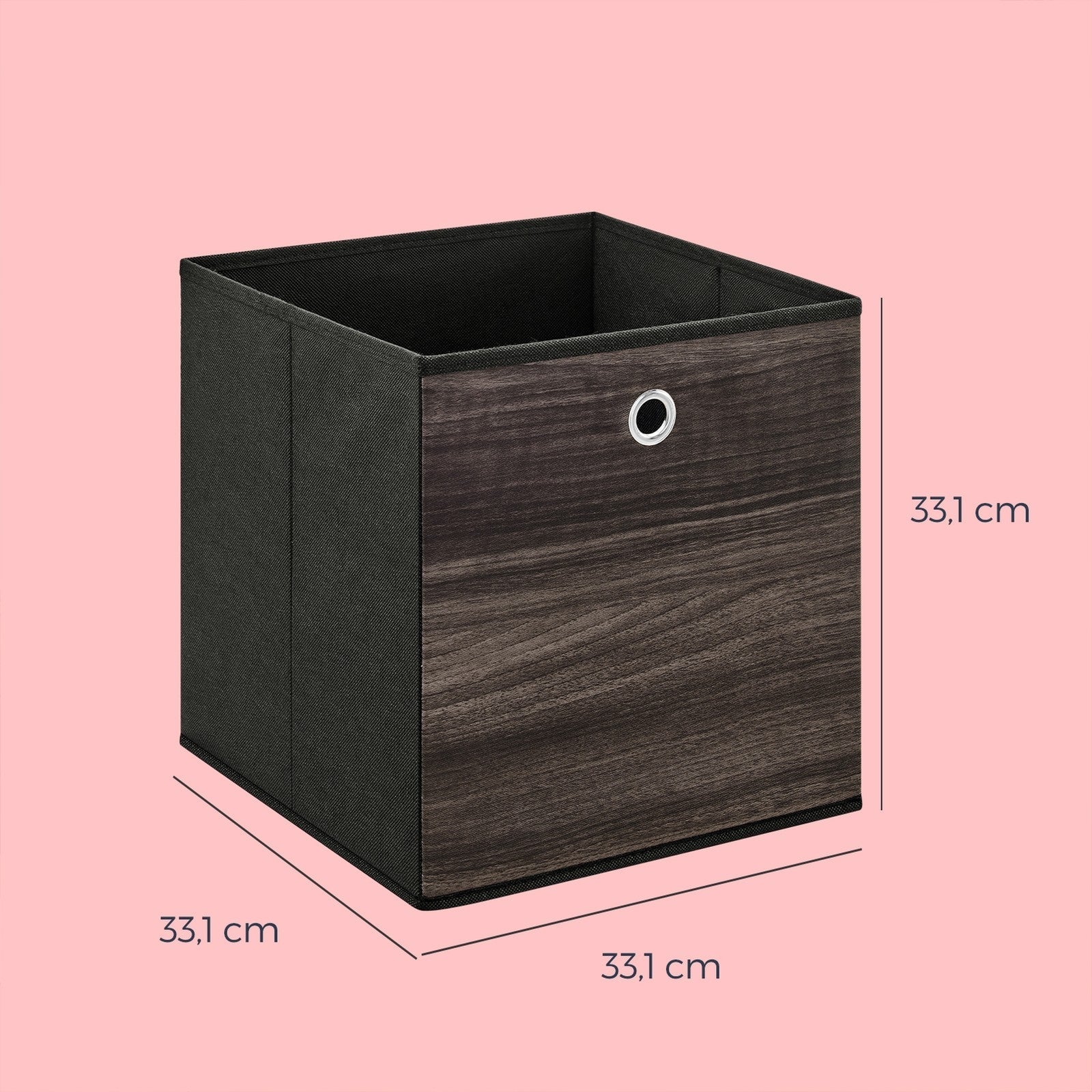 Storage Boxes - Non-Woven Fabric - Grey - Foldable Set of 6 with Handle