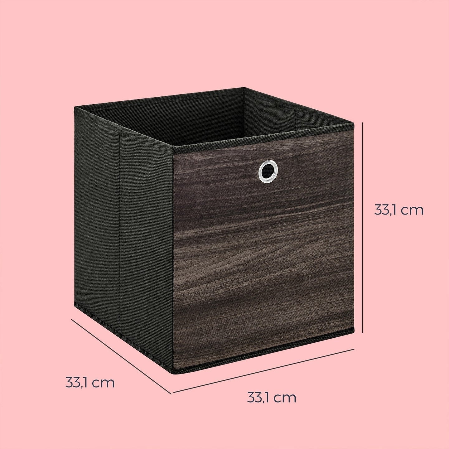 Storage Boxes - Non-Woven Fabric - Grey - Foldable Set of 6 with Handle