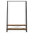 Clothes Rail - Particleboard and Steel - Rustic Brown - with 2 Shelves