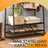 Clothes Rail - Particleboard and Steel - Rustic Brown - with 2 Shelves