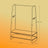 Clothes Rail - Particleboard and Steel - Rustic Brown - with 2 Shelves