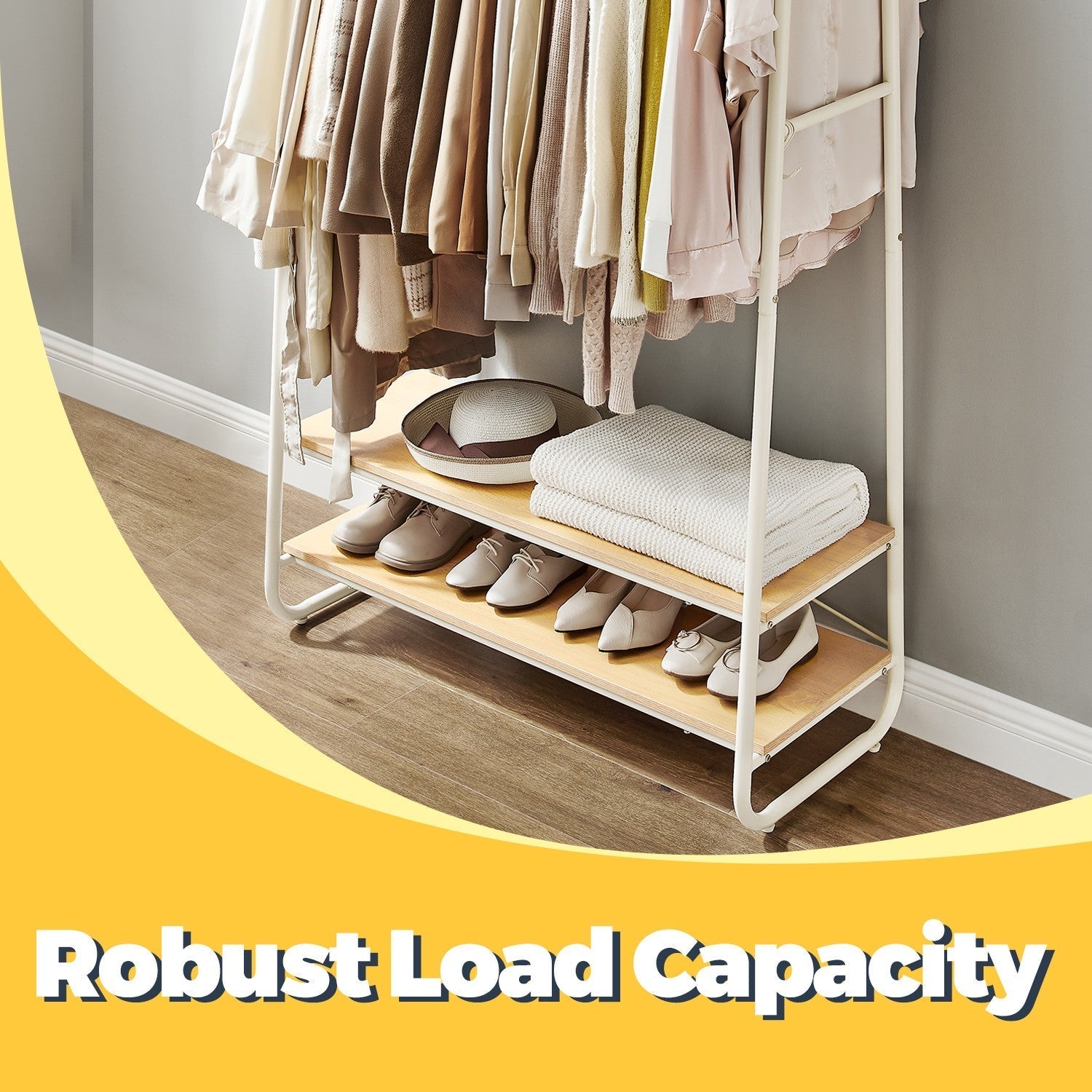 Clothes Rack - Steel - Rustic Brown and Black