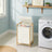 2-Section Clothes Hamper - 100L - Bamboo - Removable Lid