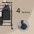 Mobile Laundry Organizer Cart - Fabric - Black - 4 Detachable Bags with Rolling Trolley Design