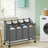 Mobile Laundry Organizer Cart - Fabric - Black - 4 Detachable Bags with Rolling Trolley Design