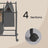 Mobile Laundry Organizer Cart - Fabric - Black - 4 Detachable Bags with Rolling Trolley Design
