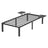 Single Metal Bed Frame - Metal - Black - Includes Bedside Shelves