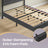 Upholstered Platform Small Double Bed Frame - 120L - Metal - Adjustable Headboard