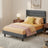 Upholstered Platform Small Double Bed Frame - 120L - Metal - Adjustable Headboard