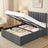 Double Ottoman Bed - 135x190cm - Steel - Hydraulic Lift Storage