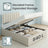 Double Ottoman Bed - 135L - Steel - Hydraulic Lift Storage