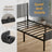 Metal Platform Bed - 90L - Steel - Upholstered Headboard