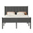 Metal Platform Bed - 90L - Steel - Upholstered Headboard