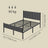 Metal Platform Bed - 90L - Steel - Upholstered Headboard