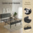 Metal Platform Bed - 90L - Steel - Upholstered Headboard