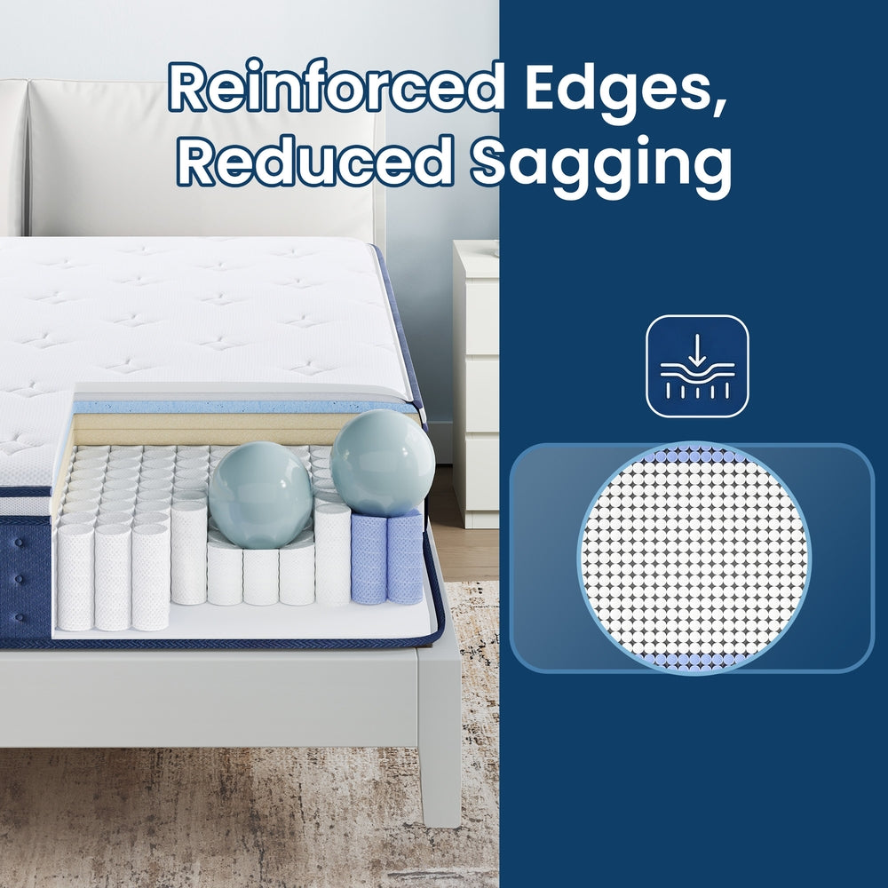 Hybrid Spring and Foam Mattress - 90L - Breathable Cover