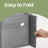 Foldable Storage Cube Set of 4 - Oxford - Grey - Washable with Dual Handles and Metal Label Holders