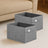 Set of 2 Foldable Wardrobe Storage Baskets - Oxford - Grey - Washable with Handles and Metal Label Holders