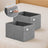Set of 2 Foldable Wardrobe Storage Baskets - Oxford - Grey - Washable with Handles and Metal Label Holders